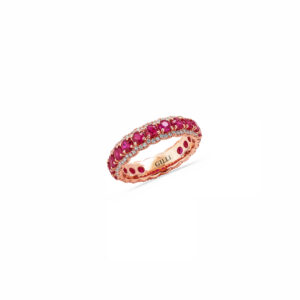 Anello Burano Oro Rosa con Diamanti e Rubini